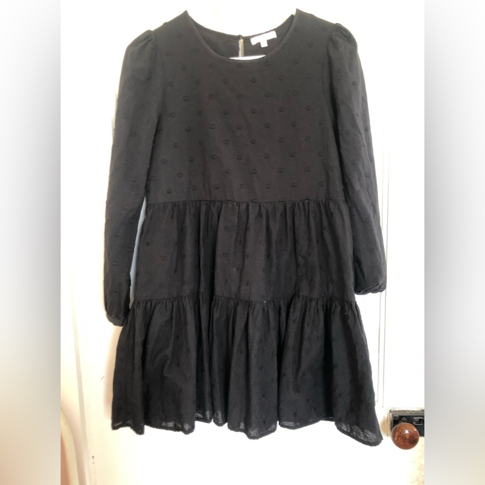 Super cute babydoll polka dot black dress